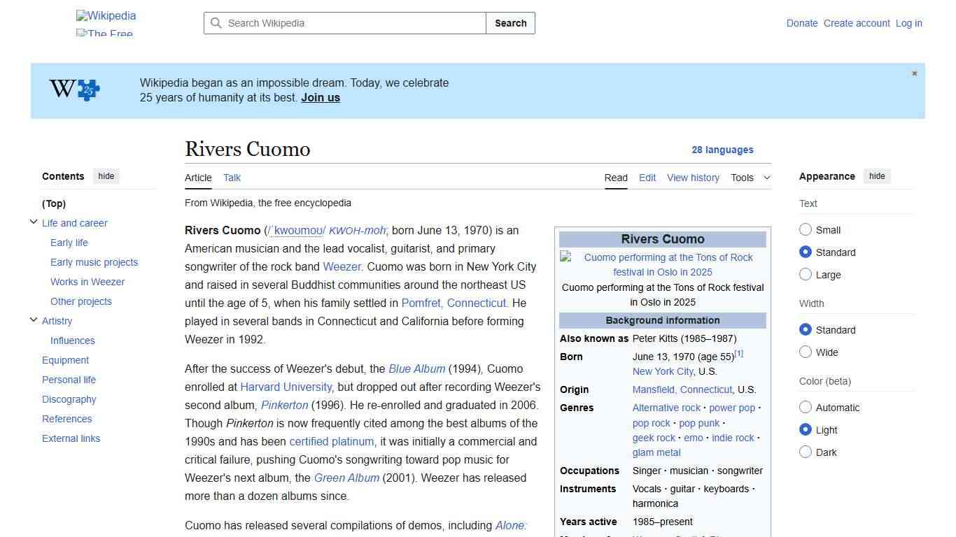 Rivers Cuomo - Wikipedia